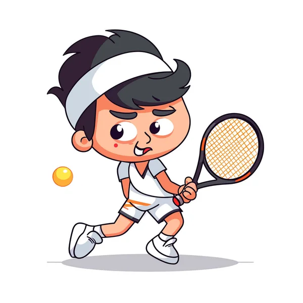 Tenisový Trenér Tenisový Klub Tenisový Turnaj Kreslená Vektorová Ilustrace Štítek — Stockový vektor