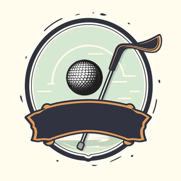 ゴルフクラブだ ゴルフ場だ ゴルフコーチとインストラクター 漫画のベクトルイラスト ラベル ステッカー Tシャツ印刷 — ストックベクタ