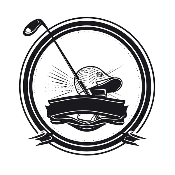 ゴルフクラブだ ゴルフ場だ ゴルフコーチとインストラクター 漫画のベクトルイラスト ラベル ステッカー Tシャツ印刷 — ストックベクタ