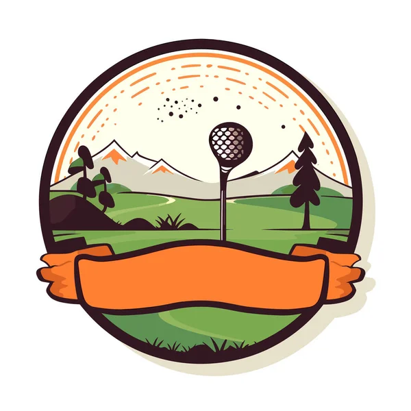 Terrain Golf Club Golf Entraîneur Instructeur Golf Illustration Vectorielle Dessin — Image vectorielle