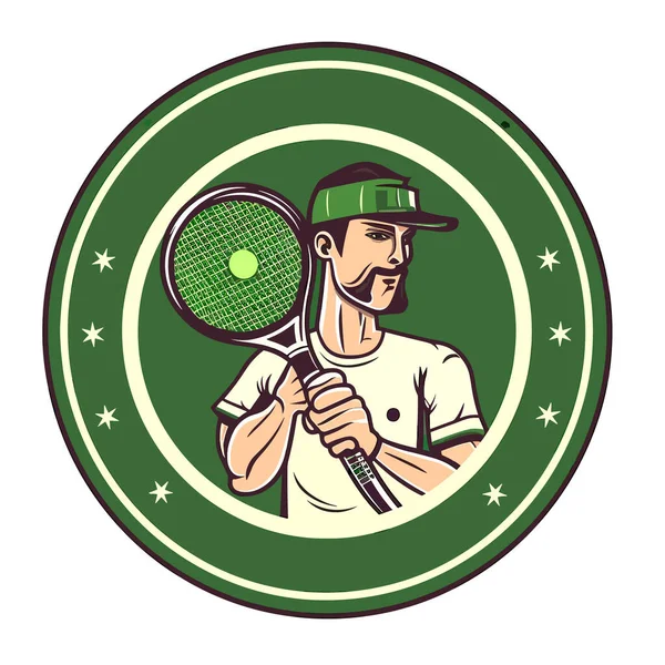 Coach Tennis Club Tennis Tournoi Tennis Illustration Vectorielle Dessin Animé — Image vectorielle