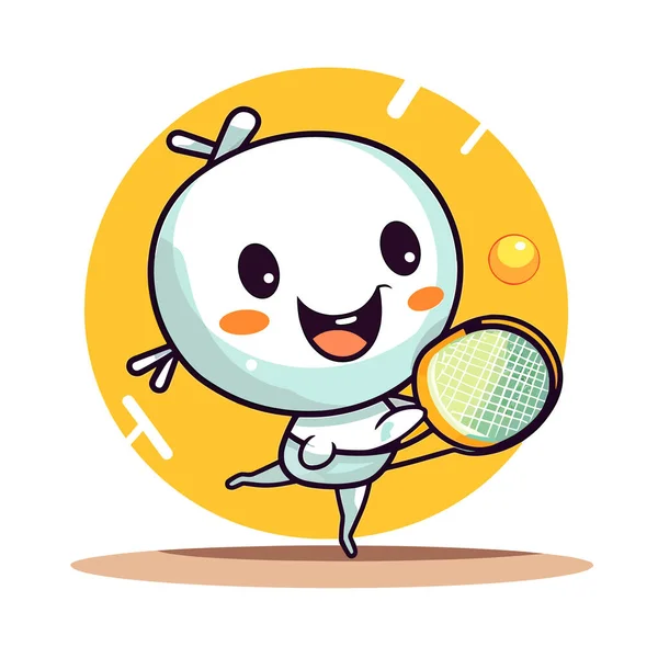 Clube Ténis Treinador Ténis Torneio Ténis Desenho Animado Ilustração Vetorial — Vetor de Stock