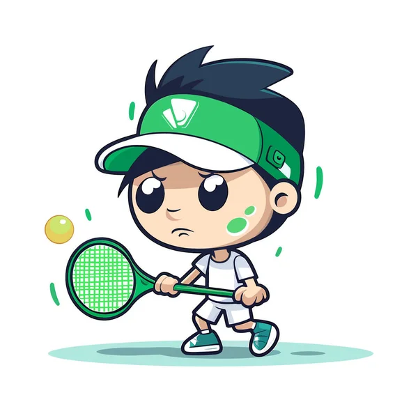 Tenisový Turnaj Tenisový Trenér Tenisový Klub Kreslená Vektorová Ilustrace Štítek — Stockový vektor