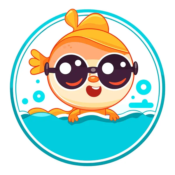 Kind Lernt Schwimmen Kind Schwimmbad Schwimmschule Cartoon Vektor Illustration Isolierter — Stockvektor