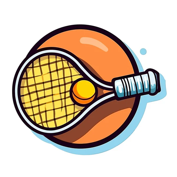 Balle Tennis Sur Court Tennis Coach Tennis Club Tennis Illustration — Image vectorielle