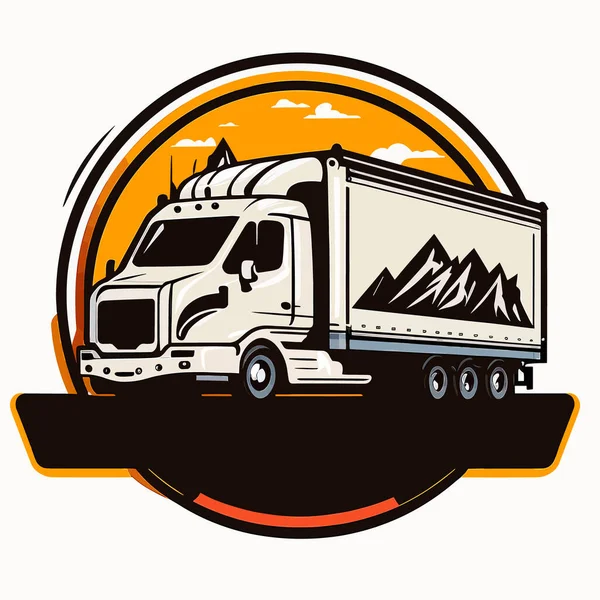 Camión Tirando Carga Transporte Las Mercancías Ilustración Vectorial Fondo Blanco — Vector de stock