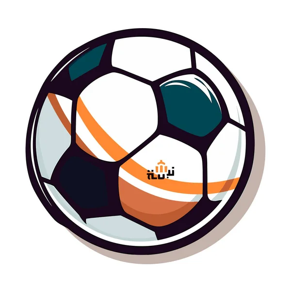 Piłka Nożna Białym Tle Symbol Sprzętu Sportowego Ilustracja Wektor Kreskówki — Wektor stockowy