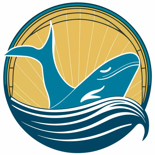 Symbol Swimming Whales School Swimming Swimming Pool Cartoon Vector Illustration — Stock Vector