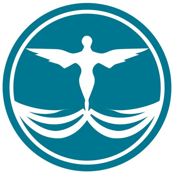 Abstract Symbol Mermaid Symbol Swimming School Water Bath Aqvapark Cartoon — Stock Vector