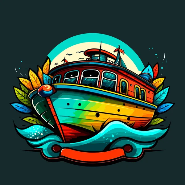 Vakantie Reizen Een Boot Huur Een Motorboot Cartoon Vector Illustratie — Stockvector
