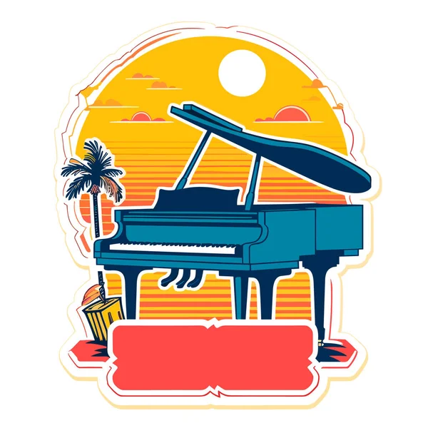 Concerto Piano Musical Convite Para Uma Tarde Musical Desenhos Animados — Vetor de Stock