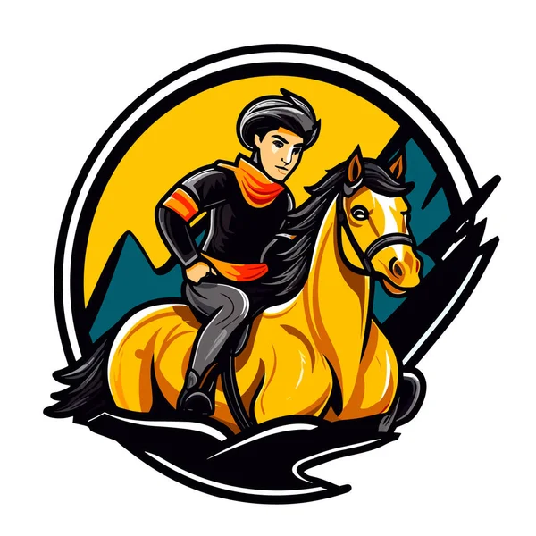 Dressage Horse Horse Riding Equestrian Sport Cartoon Vector Illustration White — Stock Vector