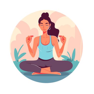 Yoga ve egzersiz stüdyosu. Rahatlama ve meditasyon kavramı.