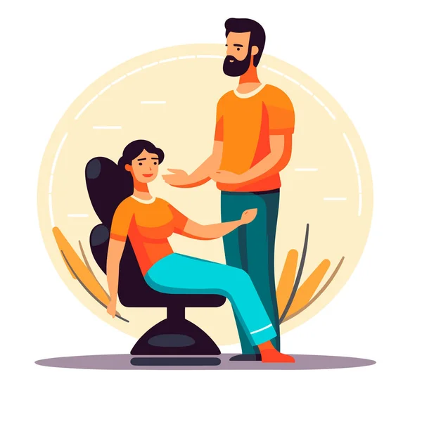 Masseur Réadaptation Effectue Des Massages Sur Patient Centre Massage Acupuncture — Image vectorielle