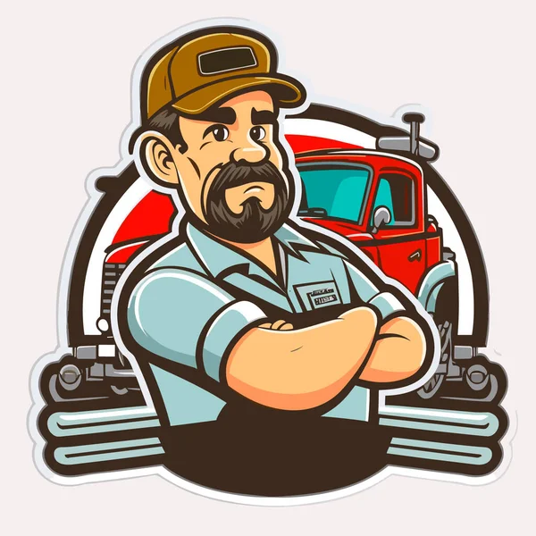 Car Mechanic Auto Repair Service Car Repair Maintenance Cartoon Vector — Stock Vector