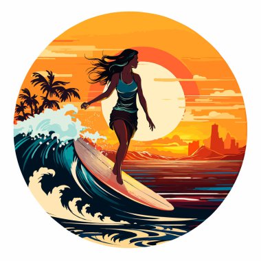 Genç bir sörfçü denizde dalgalara biner. Sörf tahtası izli plaj titreşimleri. Kumsal dalgası.