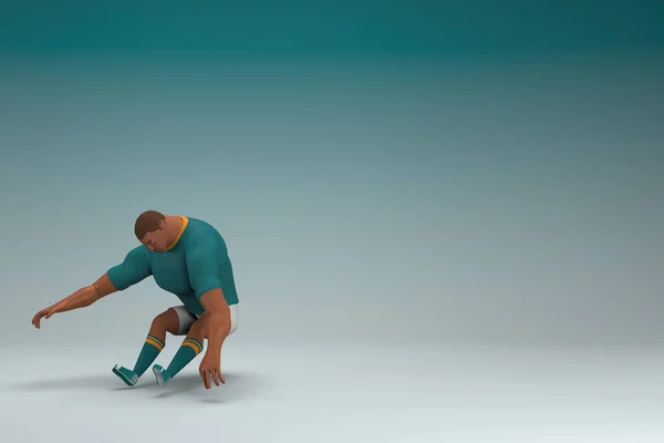 Atleta Che Indossa Una Camicia Verde Pantaloni Bianchi Sta Saltando — Foto Stock
