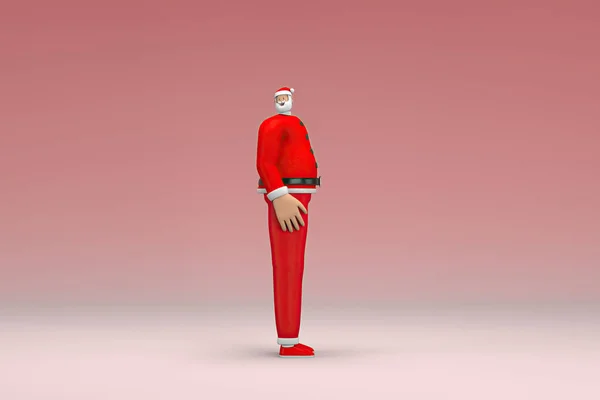 Noel Baba Kostümü Giyen Bir Adam Konuşurken Ifadesidir Oyunculuktaki Çizgi — Stok fotoğraf