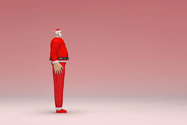 Man Wearing Santa Claus Costume Expression Hand Talking Rendering Cartoon — Stock Photo, Image