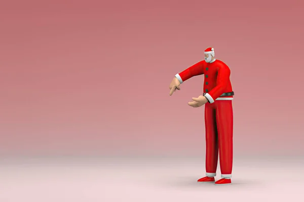 Мужчина Костюме Санта Клауса Він Виражає Свою Руку Під Час — стокове фото