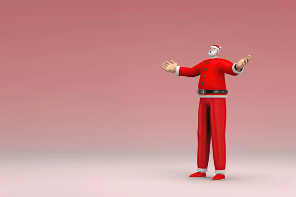 Человек Костюме Санта Клауса Является Выражением Руки Говорит Визуализация Персонажа — стоковое фото