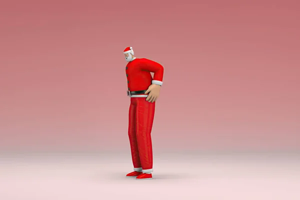 Ein Mann Weihnachtsmannkostüm Ist Traurig Oder Hat Schmerzen Darstellung Von — Stockfoto
