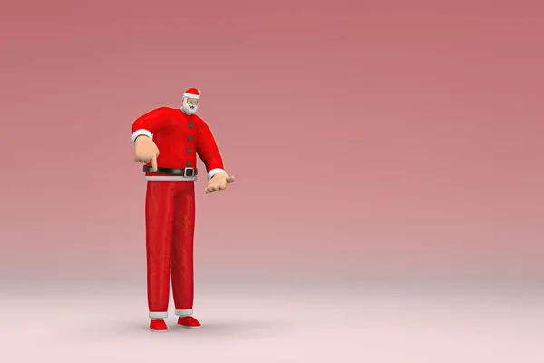 Man Wearing Santa Claus Costume Expression Hand Talking Rendering Cartoon — Stock Photo, Image