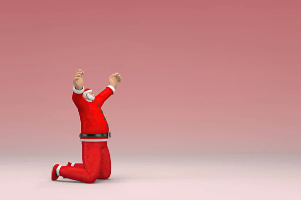 Man Wearing Santa Claus Costume Issit Rendering Cartoon Character Acting — Stock Photo, Image