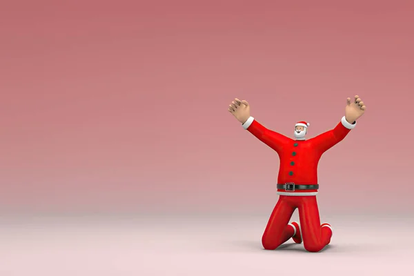Homem Mascarado Pai Natal Está Sentado Renderização Personagem Desenho Animado — Fotografia de Stock