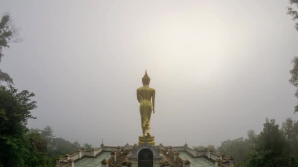 Phra Khao Noi Temple Nan Province Thailand Foggy Day — Video