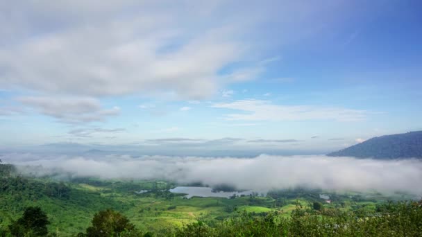 Mist Reservoir Khao Khoviewpoint Phetchabun Thailand — Wideo stockowe