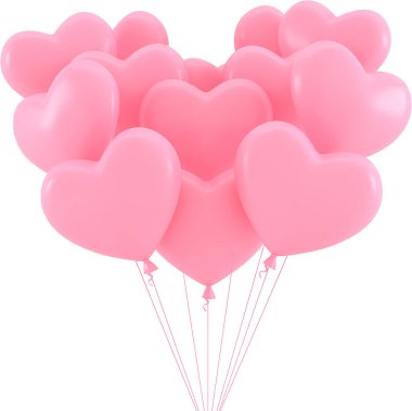 access element for Valentine's Day and Mother's Day greeting card, 3D rendering of celebrations on special days.