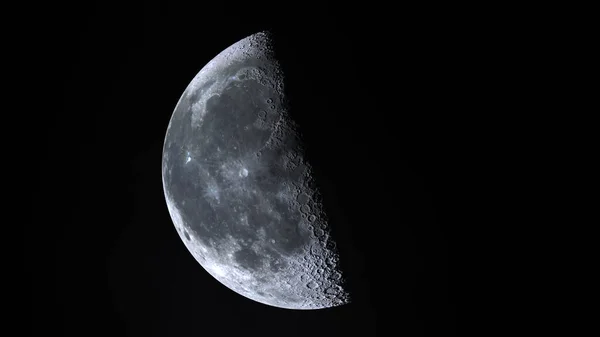 3d rendering of First Quarter Moon or Waxing Moon