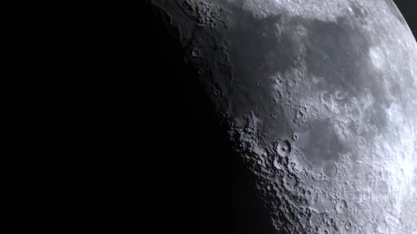 Close Surface Moon Timelapse Simulation Moon Month — Stockvideo