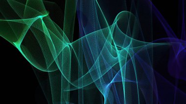 Abstract digital light background. 3d rendering line and dot lights on dark.