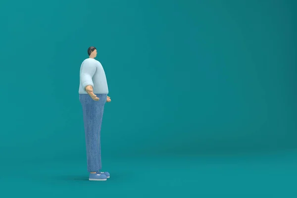 Seriefiguren Bär Jeans Och Lång Skjorta Han Uttryck För Kropp — Stockfoto