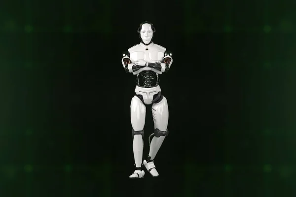 Los Robots Futuristas Del Mundo Están Funcionando Presentación Tecnología Con —  Fotos de Stock