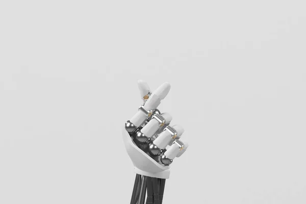 Odkryj Robotic Hand Intricate Design Białym Tle Torując Drogę Nowej — Zdjęcie stockowe