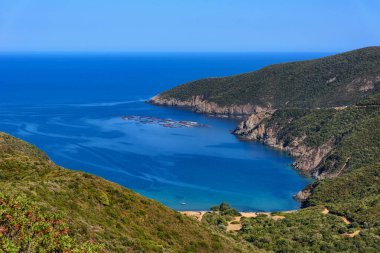 Yunanistan 'daki Halkidiki yarımadasında Sithonia' daki Mamba Plajı