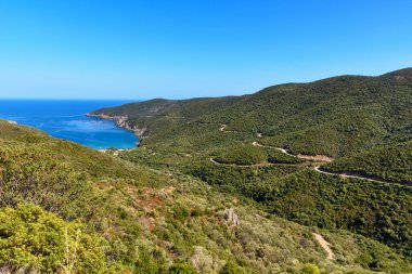 Yunanistan 'daki Halkidiki yarımadasında Sithonia' daki Mamba Plajı