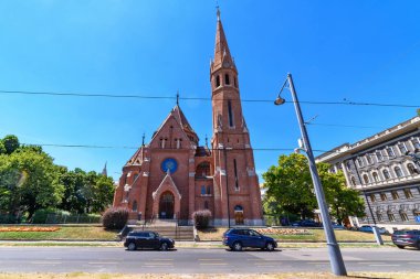 Budapest, Hungary - July 04, 2022: Szilagyi Dezso Square Reformed Church clipart