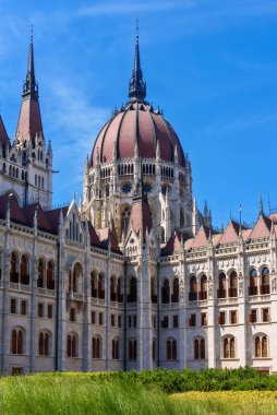 Budapest, Hungary - July 04, 2022: View of Hungarian Parliament Building in Budapest