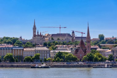 Budapest, Hungary - July 04, 2022: Old Town view with Danube river and Fisherman's Bastion.