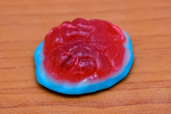 Colorful Fruity Gummy Candy. Halloween Jelly candies in the form of Human brain