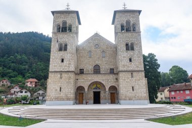 Foca, Bosna-Hersek - 01 Ağustos 2023: Foca şehir merkezindeki Saint Sava Kilisesi