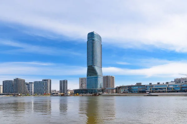 Stock image Belgrade, Serbia - March 29, 2023: View at Belgrade Waterfront buildings at Sava river.