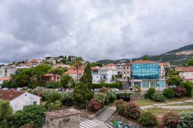Herceg Novi, Karadağ - 06 Ağustos 2023: Karadağ 'ın Herceg Novi kentindeki eski kent.