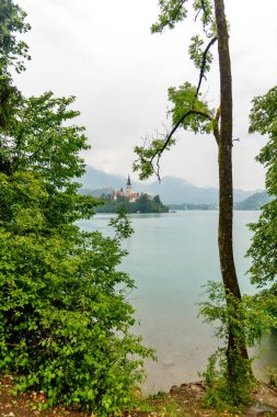 Bled, Slovenya - 28 Haziran 2023: Slovenya 'da Güzel Göl Bled.