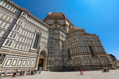 Floransa, İtalya - 28 Haziran 2023: Şehir manzarası ve Floransa Katedrali Kubbesi.