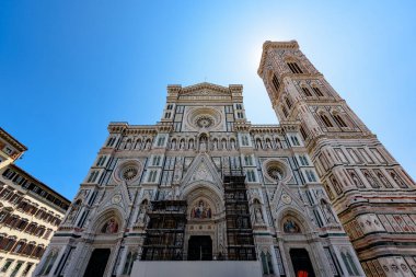 Floransa, İtalya - 28 Haziran 2023: Şehir manzarası ve Floransa Katedrali Kubbesi.